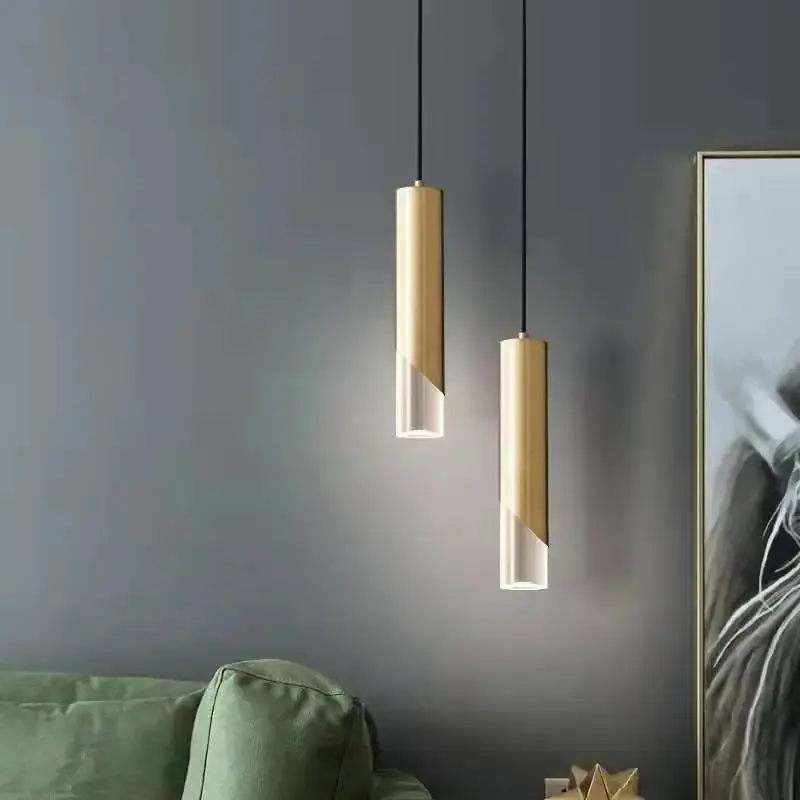 Elegant crystal cylinder LED pendant