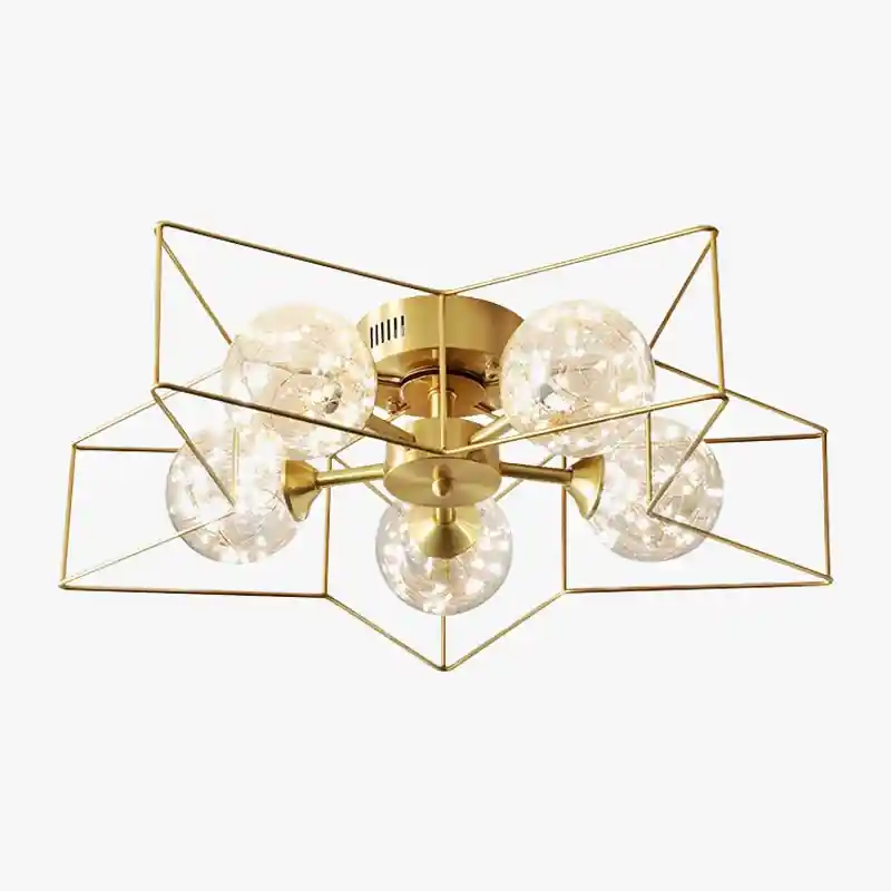 Modern elegant shiny copper chandelier