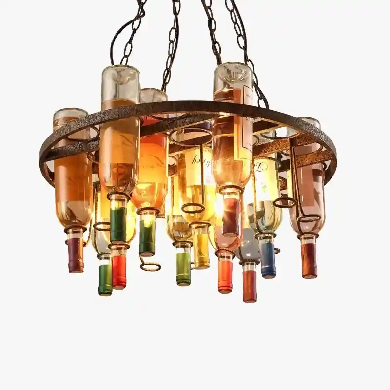 Vintage Wooden and Metal Chandelier