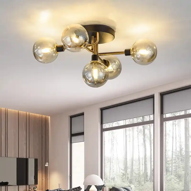 Modern smoked glass design chandelier.