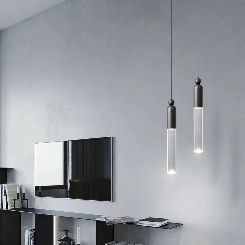 Modern Sleek Cylindrical LED Chandelier
