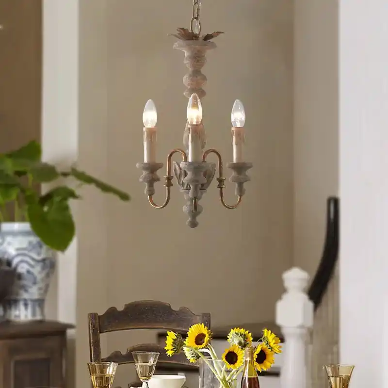 Vintage rustic oak pendant light