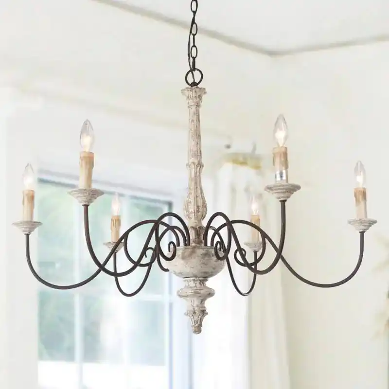 Scandinavian-style vintage French chandelier