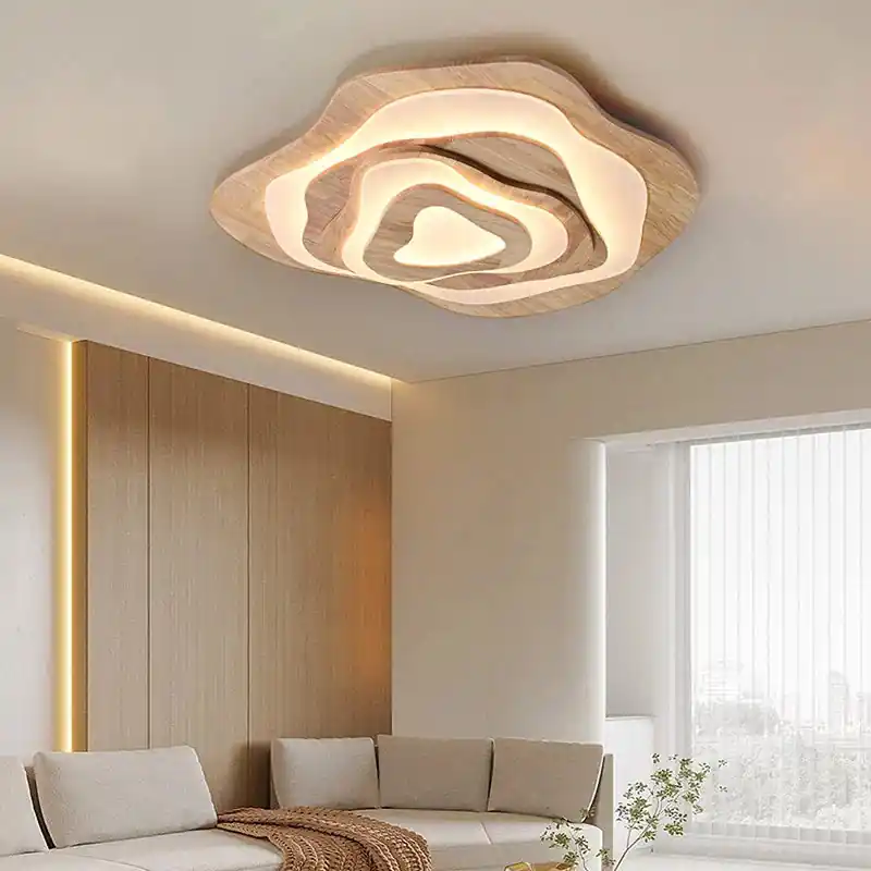 Chic Scandinavian wooden LED chandelier