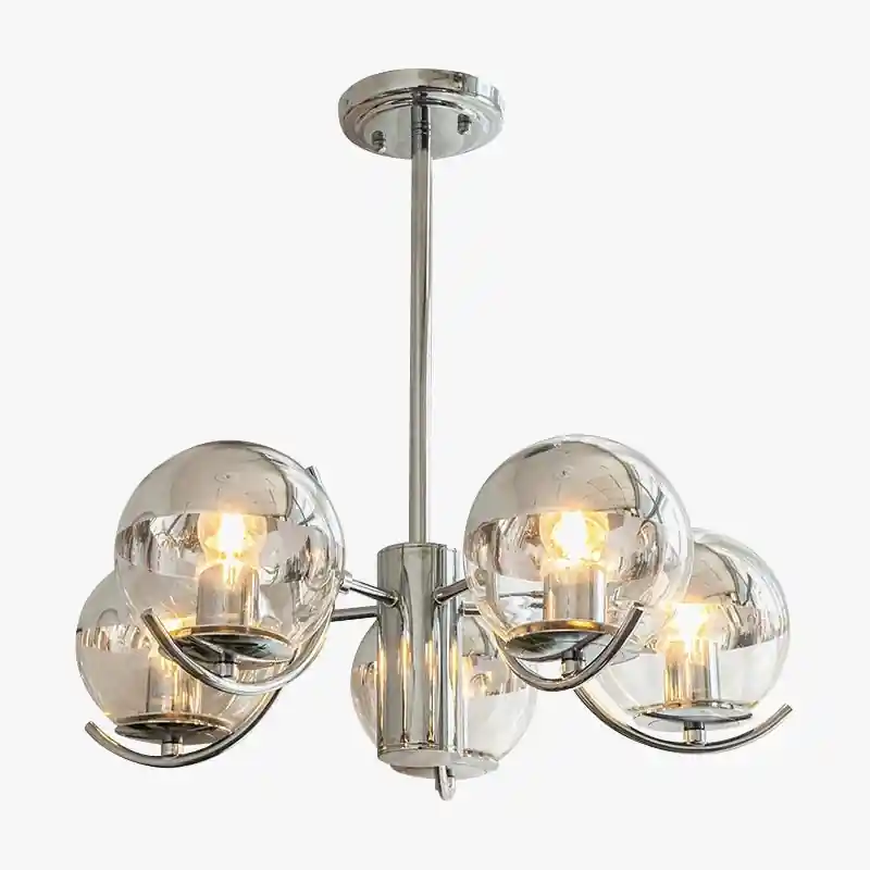 Modern elegant shiny chrome chandelier