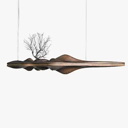 Nordic wooden chandelier with a bright design.