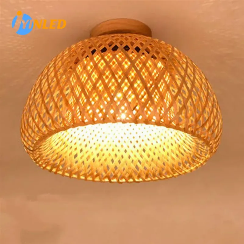 Rattan Wicker Elegant Rustic Ceiling Light