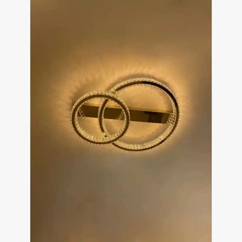 Modern luxurious crystal steel ceiling light