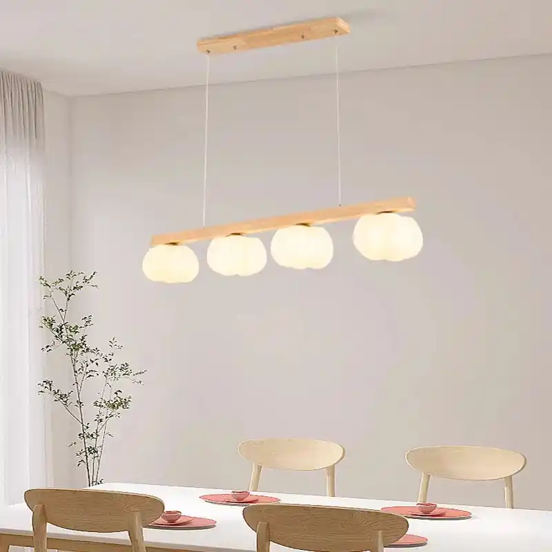 Warm natural wood chandelier