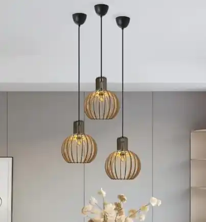 Wooden hanging lamp, natural wood hanging lamp