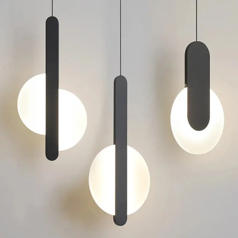 Black acrylic LED pendant chandelier