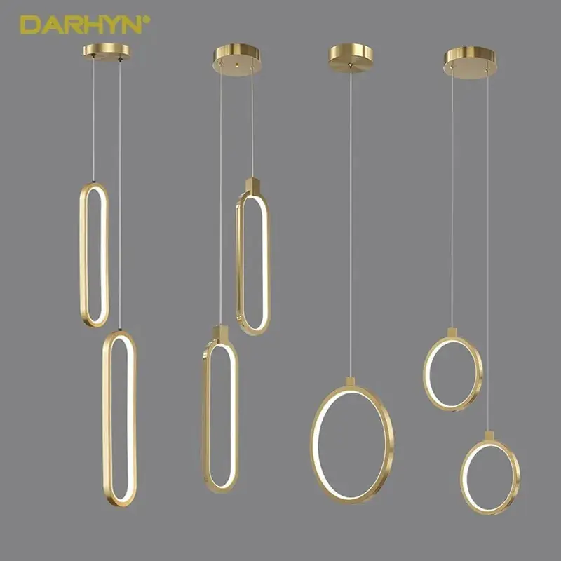 Modern Minimalist LED Pendant Light Chandelier for Bedroom Restaurant Living Room Gold Black Hanging Decoration Chandelier