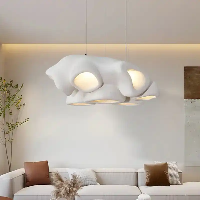 Nordic Wabi Sabi Chandelier Minimalist Design Dining Room Decor Lamp Bar Restaurant Cafe LED Pendant Light
