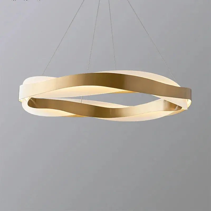 Modern golden ring design chandelier Nordic indoor lighting pendant