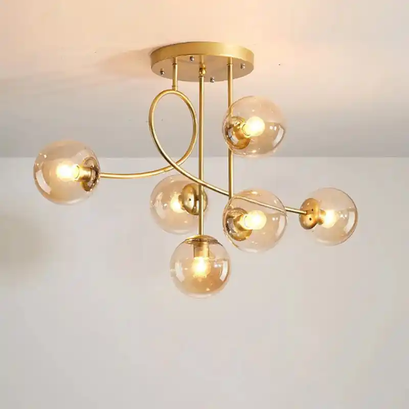 Modern Nordic minimalist magic bean golden LED chandelier