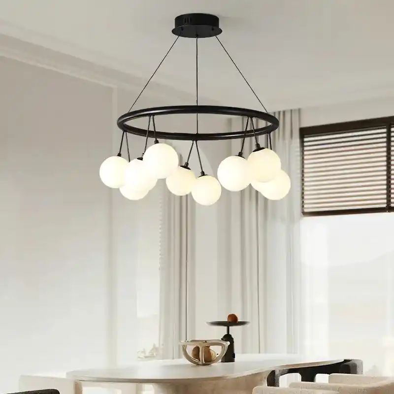 bean-shaped LED pendant light with cherry drops
