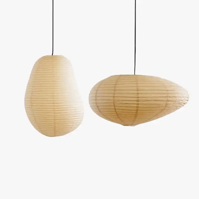 wabi sabi style Japanese Isamu Noguchi decorative LED chandelier