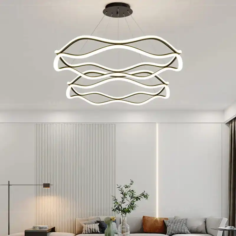 Nordic LED Chandelier Light for Bedroom Living Room Dining Room Luxury Ring Pendant Home Decor