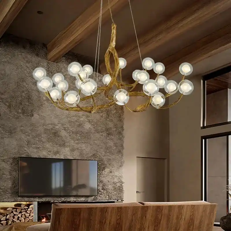 Resin pendant lamp modern style retro tree branch