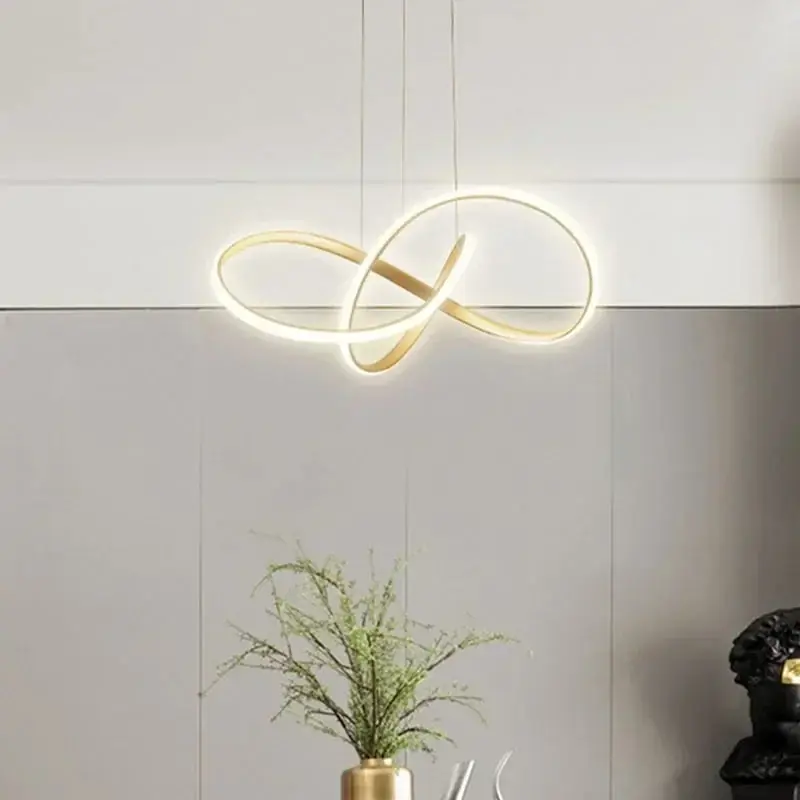 Modern gold LED chandelier