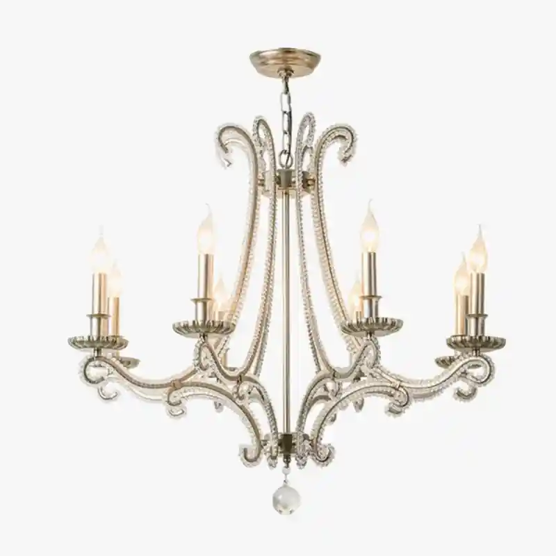 Retro Cast Metal Chandelier for Indoor Wrought Iron Lighting