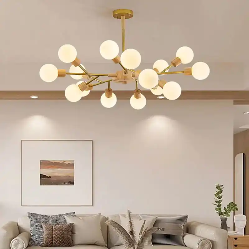 Nordic wooden LED chandelier for modern home decoration