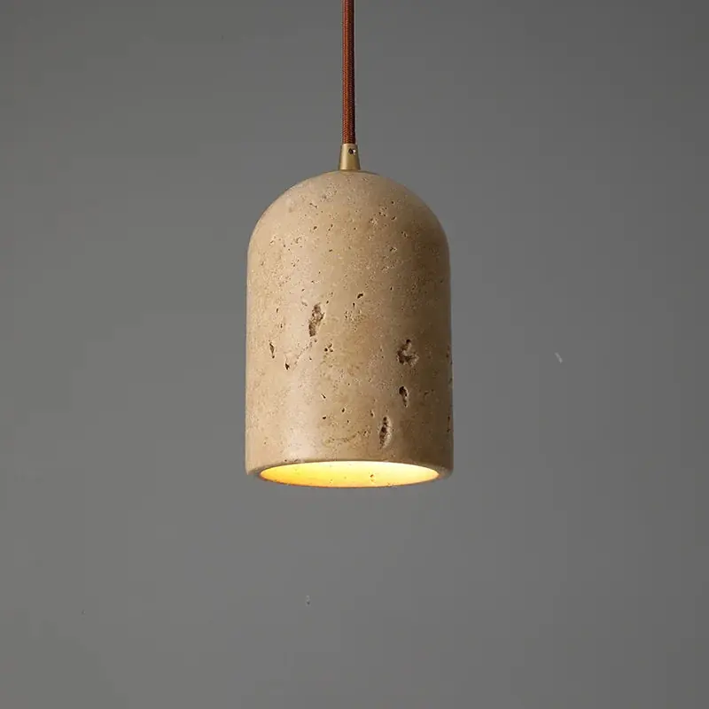 Vintage LED pendant light with natural stone