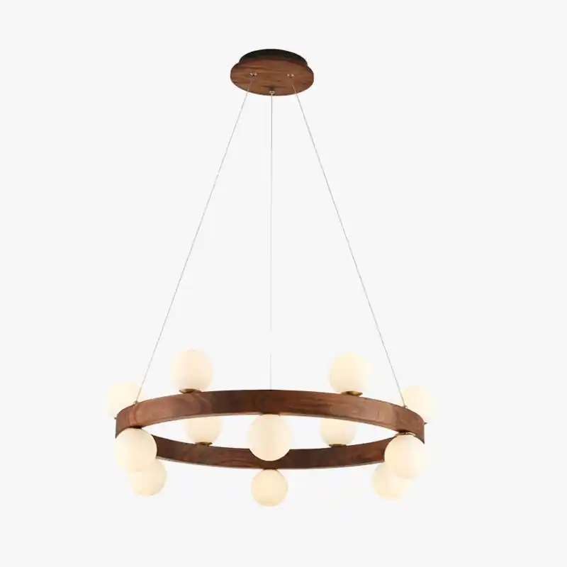 Walnut chandelier for living room