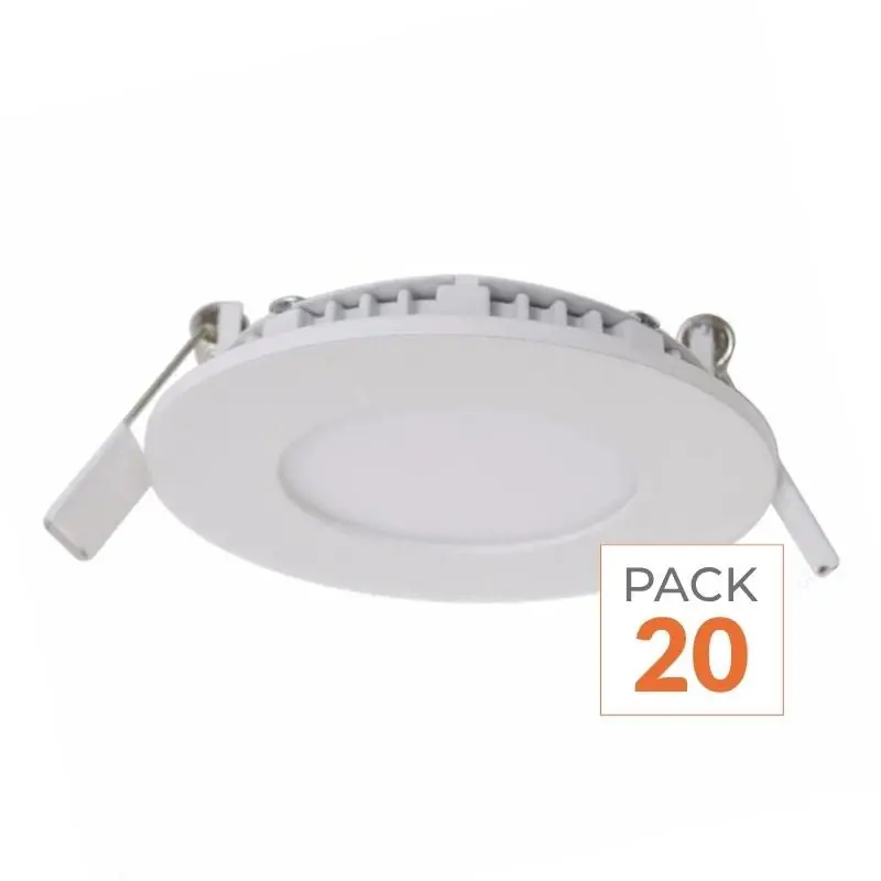 Spot LED Encastrable Rond BLANC 12W - Pack de 20