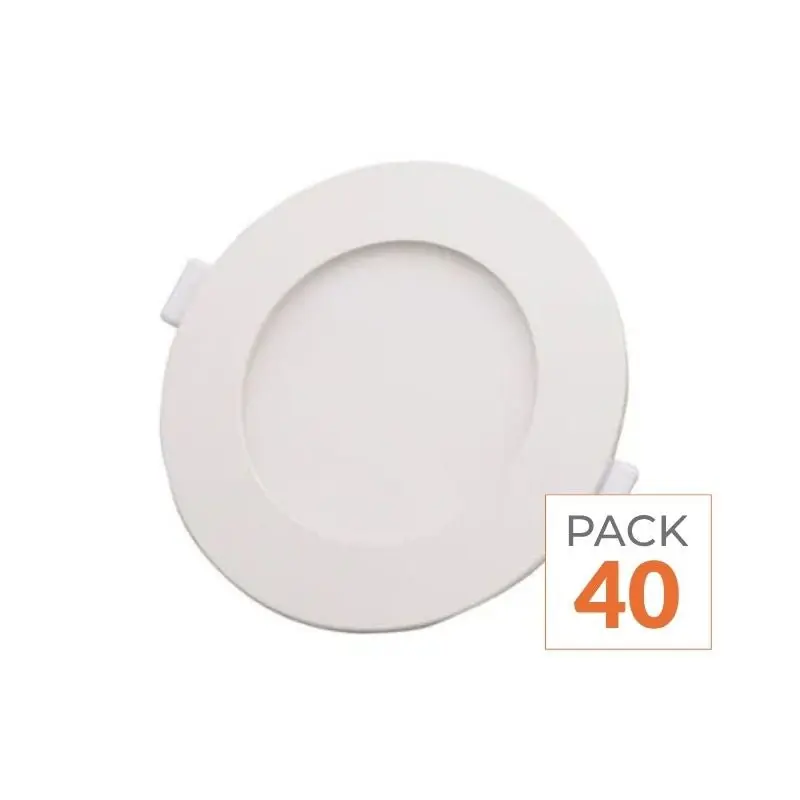 Spot LED Extra Plat Rond 6W Blanc - Pack de 40