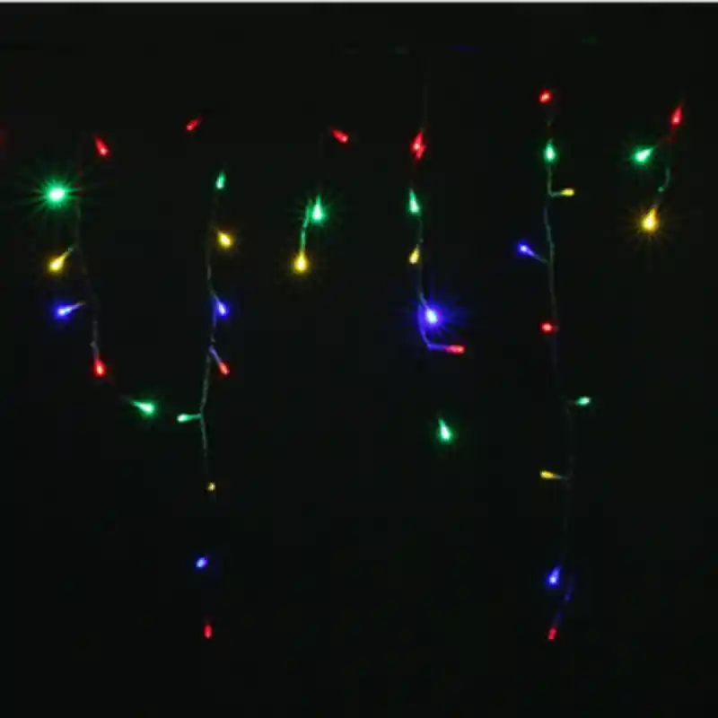 Rideau lumineux 600LED IP44 10M, 8 modes avec timer - Multicolore