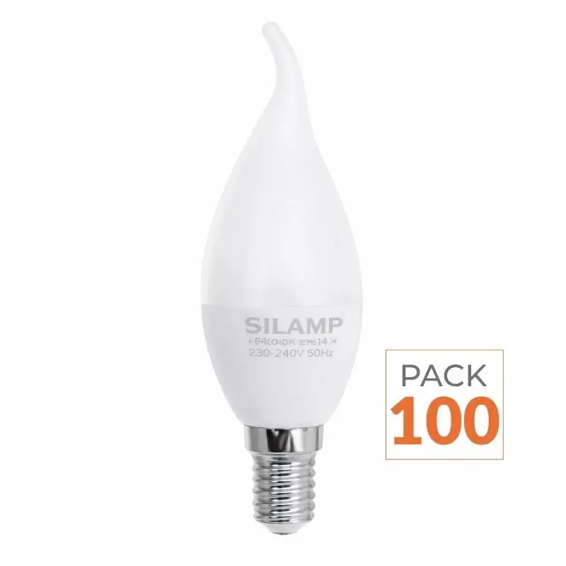 Ampoule LED E14 Flamme 8W 220V Ø38mm - Pack de 100
