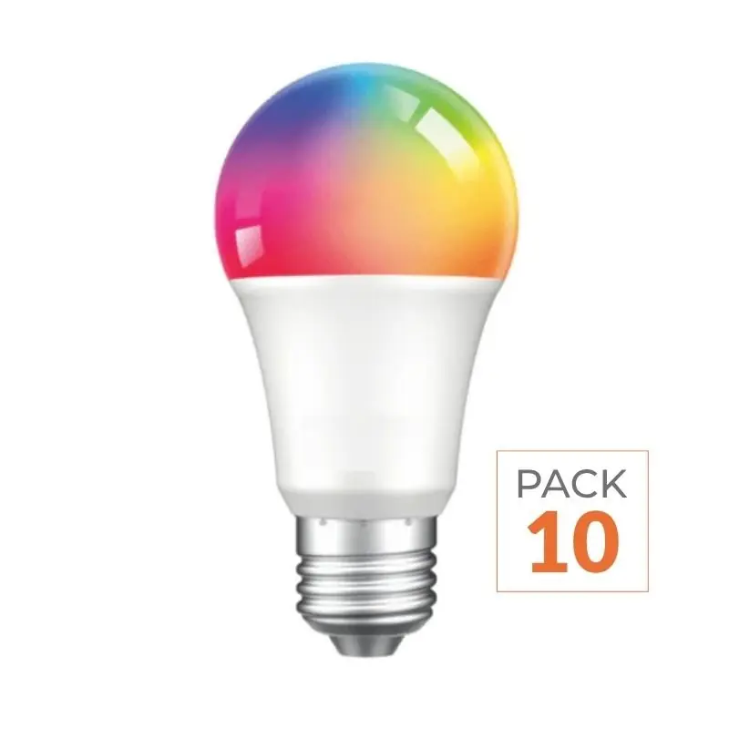Pack de 10 - Ampoule LED Connectée WiFi E27 4.5W G45 RGBW