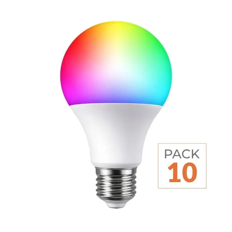 Pack de 10 - Ampoule LED Connectée WiFi E27 11W G95 RGBW