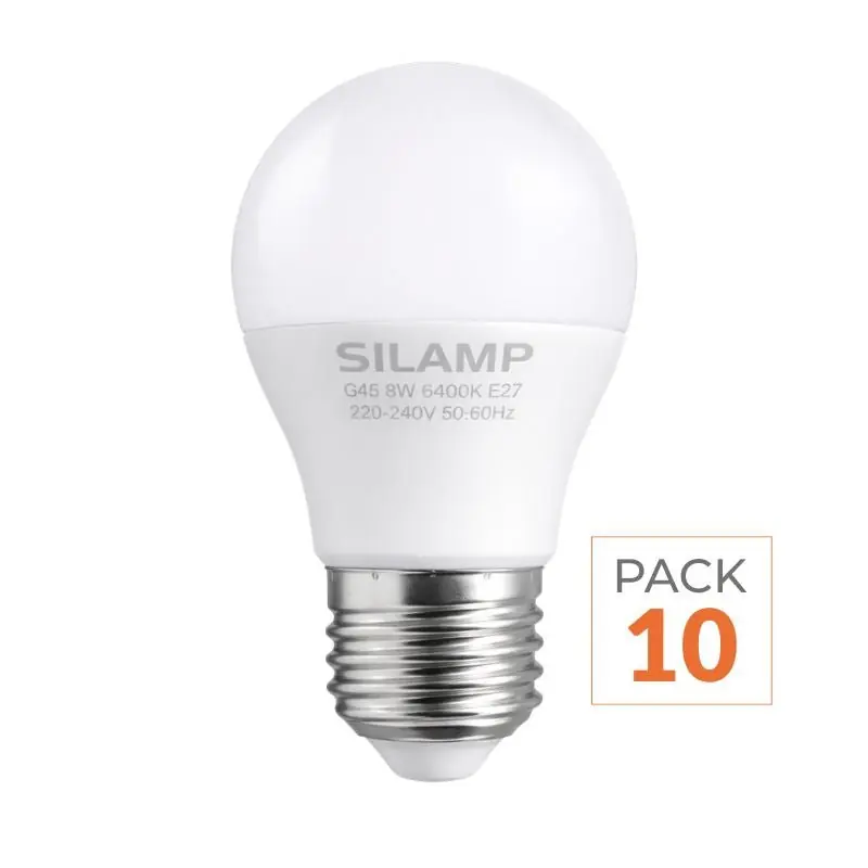 Ampoule LED E27 8W 220V G45 300° - Pack de 10