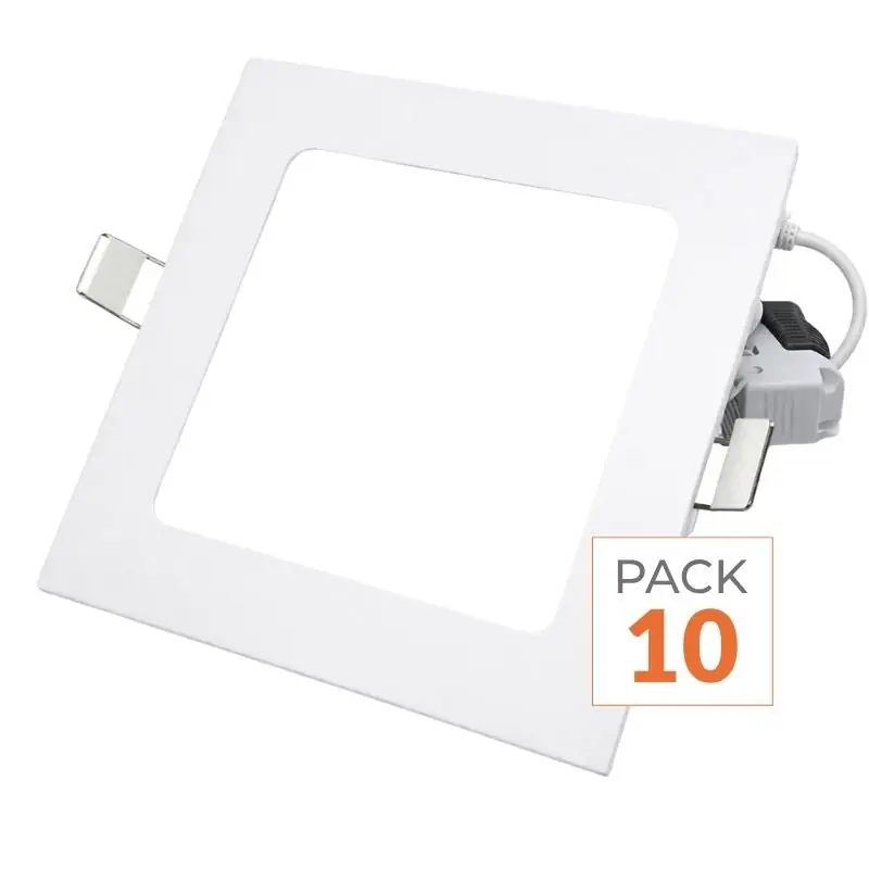 Spot LED Extra Plat Carré 24W Blanc - Pack de 10