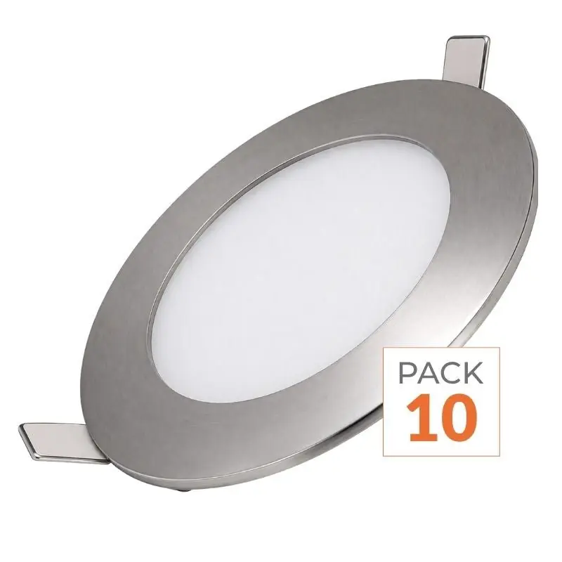 Downlight Dalle LED Extra Plate Ronde ALU 6W - Pack de 10