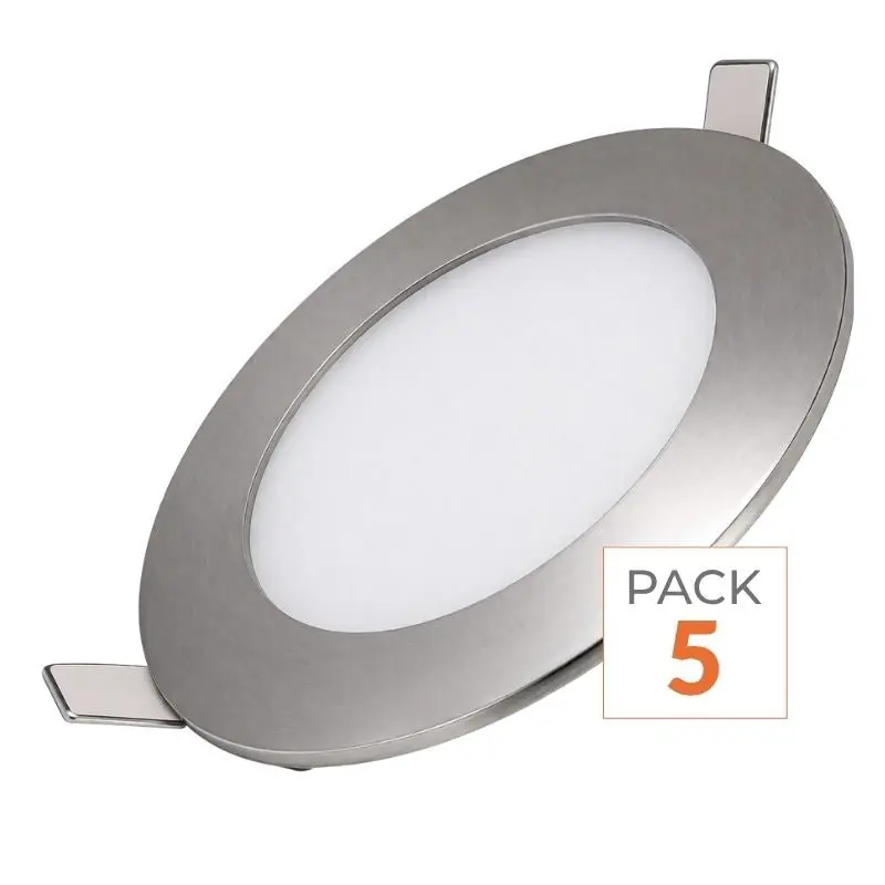 Spot LED Extra Plat Rond ALU 6W - Pack de 5