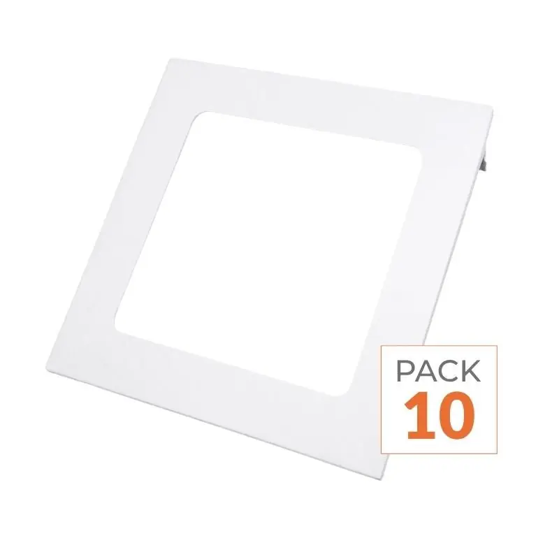 Spot LED Encastrable Carré BLANC 18W - Pack de 10