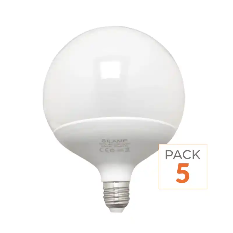 Ampoule LED E27 18W 220V G95 300° - Pack de 5