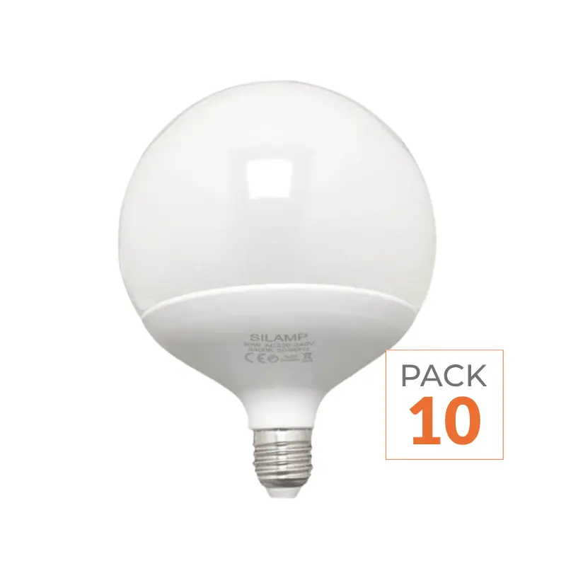 Ampoule LED E27 18W 220V G95 300° - Pack de 10