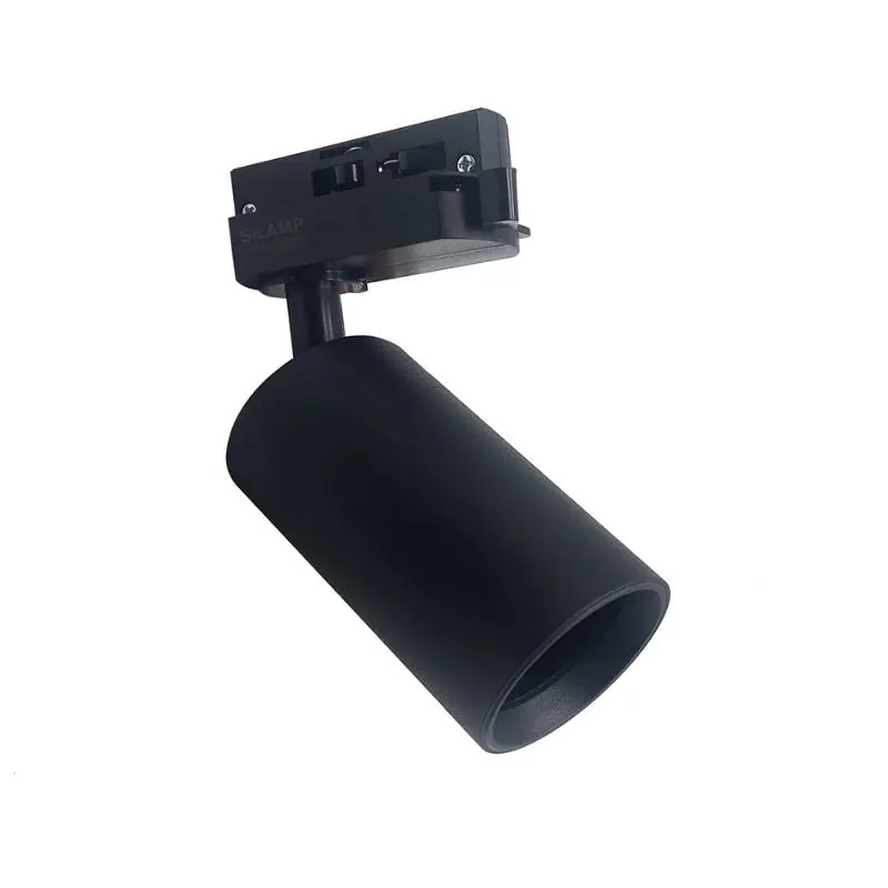 Spot LED sur rail 80° Monophasé NOIR pour ampoule GU10