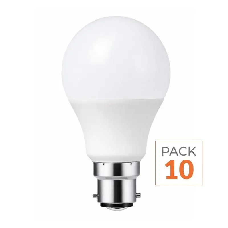 Ampoule LED B22 9W 220V A60 180° - Pack de 10