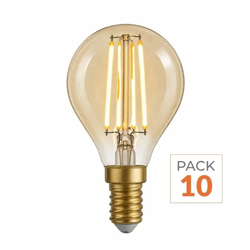 Ampoule LED E14 Filament 4W G45 - Pack de 10