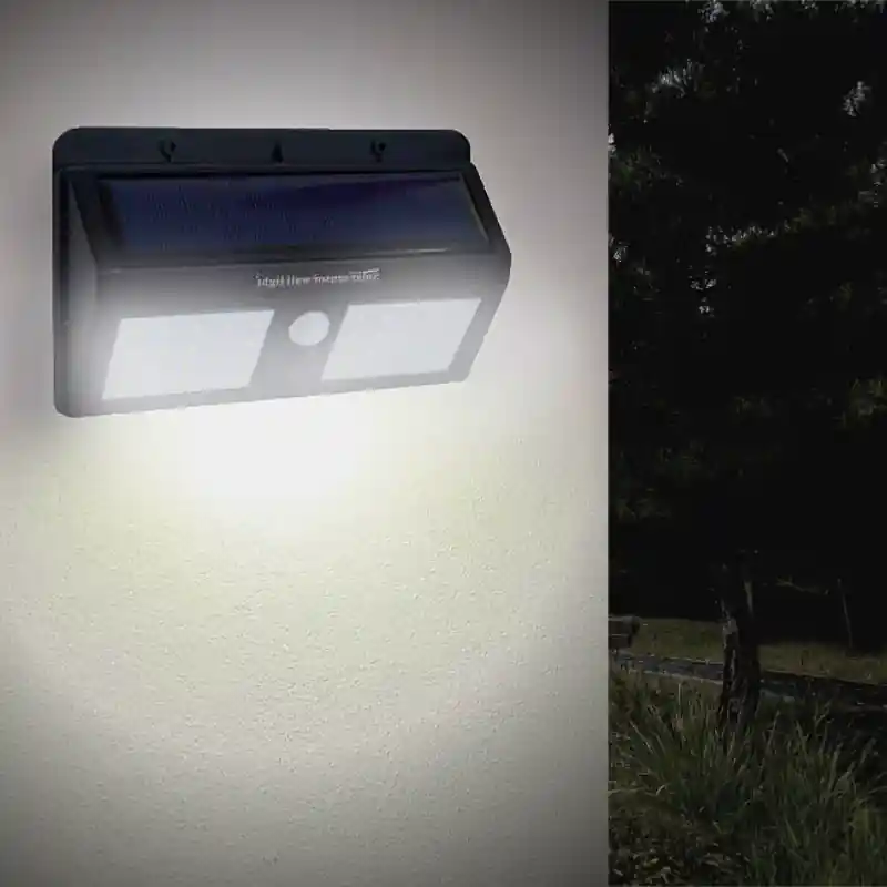 Applique Murale Solaire LED Noire 1.5W IP54 avec Détecteur de Mouvement