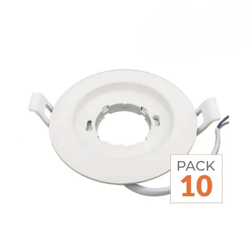 Support Spot Encastrable GX53 LED Rond BLANC - Pack de 10