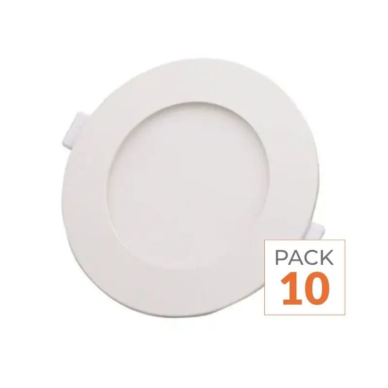 Spot LED Extra Plat Rond 6W Blanc - Pack de 10