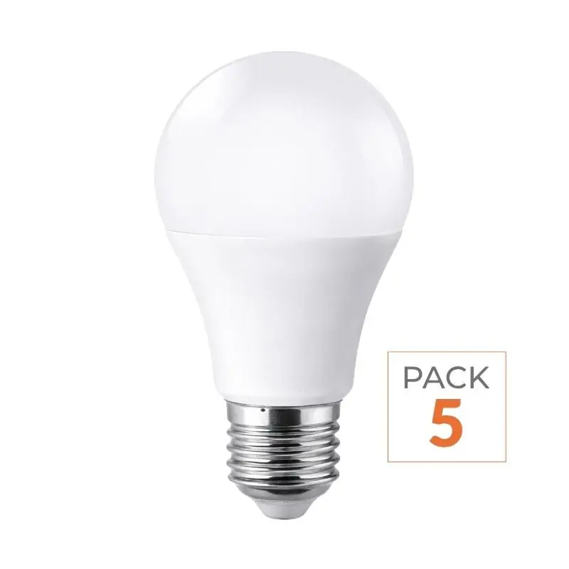 Ampoule LED E27 9W 220V A60 180° - Pack de 5