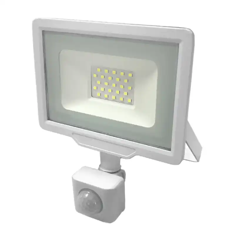 Projecteur LED Extérieur 30W IP65 BLANC avec Détecteur de Mouvement Crépusculaire