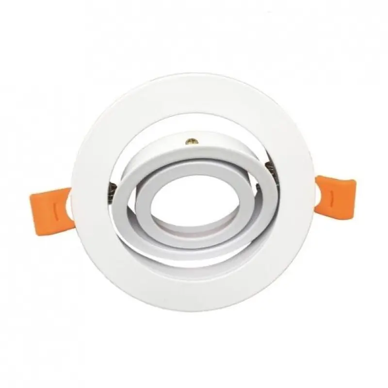 Support Spot GU10 LED Rond Blanc 110mm Orientable